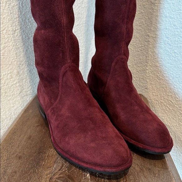 Stuart Weitzman Lowland over-the-knee boot Burgundy suede Women’s Size 6.5 - Picture 2 of 12